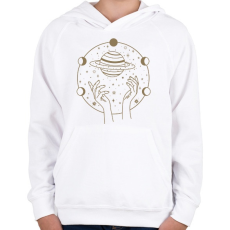 PRINTFASHION Mystic space 3 - Gyerek kapucnis pulóver - Fehér