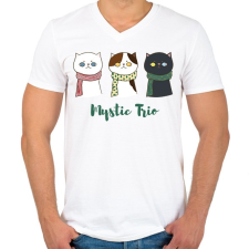 PRINTFASHION Mystic Trio - Férfi V-nyakú póló - Fehér férfi póló