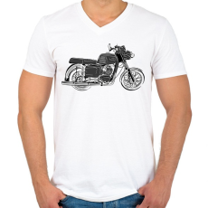 PRINTFASHION mz ts 125 - Férfi V-nyakú póló - Fehér
