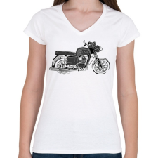 PRINTFASHION mz ts 125 - Női V-nyakú póló - Fehér női póló