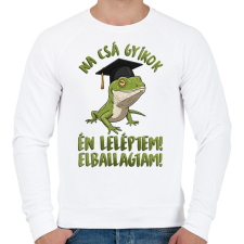 PRINTFASHION Na csá gyíkok én leléptem! - Férfi pulóver - Fehér férfi pulóver, kardigán