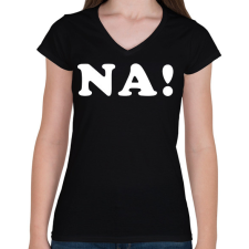 PRINTFASHION NA - Női V-nyakú póló - Fekete női póló