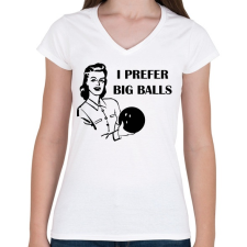 PRINTFASHION Nagy golyók - Női V-nyakú póló - Fehér női póló