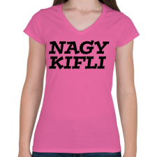 PRINTFASHION Nagy kifli - Női V-nyakú póló - Rózsaszín női póló