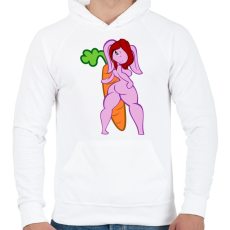 PRINTFASHION Nagy répa - Férfi kapucnis pulóver - Fehér