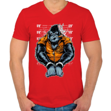 PRINTFASHION Nagy testvér - Férfi V-nyakú póló - Piros