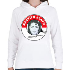 PRINTFASHION Nagyító alatt MJ 1 - Női kapucnis pulóver - Fehér