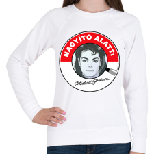 PRINTFASHION Nagyító alatt MJ 1 - Női pulóver - Fehér női pulóver, kardigán