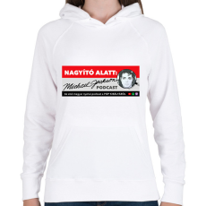PRINTFASHION Nagyító alatt MJ 3 - Női kapucnis pulóver - Fehér