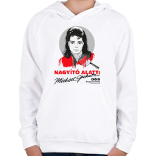 PRINTFASHION Nagyító alatt MJ 5 - Gyerek kapucnis pulóver - Fehér gyerek pulóver, kardigán