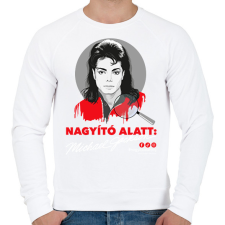 PRINTFASHION Nagyító alatt MJ 7 - Férfi pulóver - Fehér férfi pulóver, kardigán