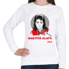 PRINTFASHION Nagyító alatt MJ 7 - Női pulóver - Fehér női pulóver, kardigán