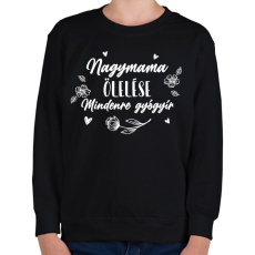 PRINTFASHION Nagymama ölelése - Fehér - Gyerek pulóver - Fekete