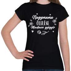 PRINTFASHION Nagymama ölelése - Fehér - Női póló - Fekete