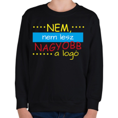 PRINTFASHION Nagyobb logó - Gyerek pulóver - Fekete