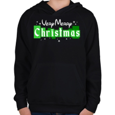 PRINTFASHION Nagyon boldog karácsonyt! - Gyerek kapucnis pulóver - Fekete gyerek pulóver, kardigán