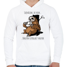 PRINTFASHION Nagyon elfoglalt - Férfi kapucnis pulóver - Fehér