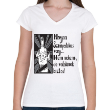 PRINTFASHION nagyon szimpatikus vagy...b - Női V-nyakú póló - Fehér női póló