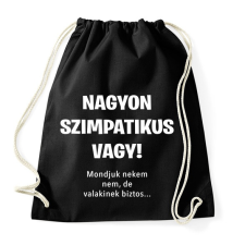 PRINTFASHION Nagyon szimpatikus vagy - Sportzsák, Tornazsák - Fekete tornazsák