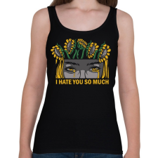 PRINTFASHION Nagyon utállak - Női atléta - Fekete női trikó