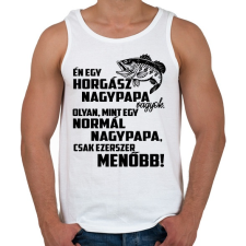 PRINTFASHION Nagypapa horgász - Férfi atléta - Fehér atléta, trikó