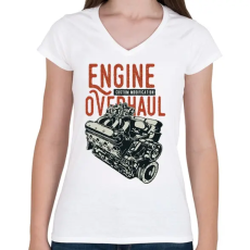 PRINTFASHION Nagyszervíz - Női V-nyakú póló - Fehér