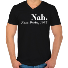 PRINTFASHION Nah - Rosa Parks - Férfi V-nyakú póló - Fekete férfi póló