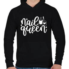PRINTFASHION Nail Queen - Férfi kapucnis pulóver - Fekete