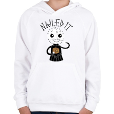 PRINTFASHION Nailed it - Gyerek kapucnis pulóver - Fehér