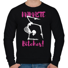 PRINTFASHION Namaste Bitches! - Fehér - Férfi pulóver - Fekete férfi pulóver, kardigán