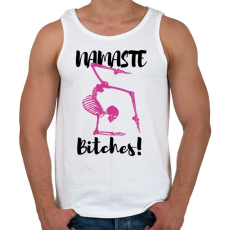 PRINTFASHION Namaste Bitches! - Fekete - Férfi atléta - Fehér