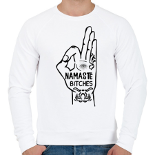 PRINTFASHION Namaste - Férfi pulóver - Fehér férfi pulóver, kardigán
