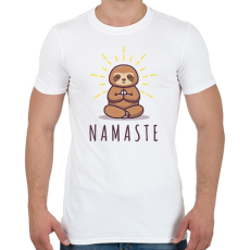 PRINTFASHION Namaste - Lajháros - Férfi póló - Fehér
