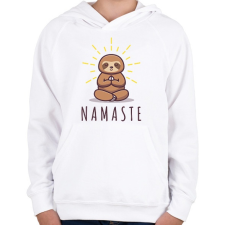 PRINTFASHION Namaste - Lajháros - Gyerek kapucnis pulóver - Fehér gyerek pulóver, kardigán