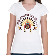 PRINTFASHION Nap és éjszaka - Duwamish - Női V-nyakú póló - Fehér női póló