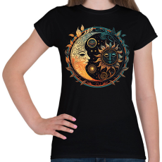 PRINTFASHION Nap és Hold - Női póló - Fekete