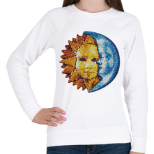 PRINTFASHION Nap és Hold - Női pulóver - Fehér női pulóver, kardigán