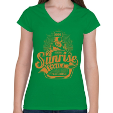 PRINTFASHION Napkelte - Női V-nyakú póló - Zöld női póló