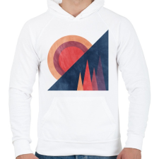 PRINTFASHION Naplemente 1 - Férfi kapucnis pulóver - Fehér férfi pulóver, kardigán