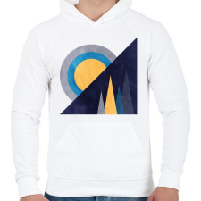 PRINTFASHION Naplemente 3 - Férfi kapucnis pulóver - Fehér férfi pulóver, kardigán