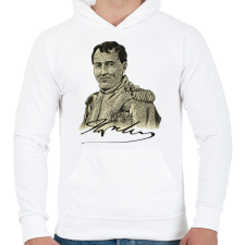 PRINTFASHION Napoleon Bonaparte  - Férfi kapucnis pulóver - Fehér férfi pulóver, kardigán