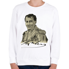 PRINTFASHION Napoleon Bonaparte  - Gyerek pulóver - Fehér gyerek pulóver, kardigán
