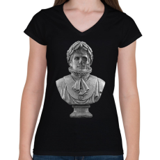 PRINTFASHION Napoleon - Női V-nyakú póló - Fekete