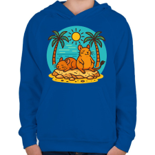 PRINTFASHION Napozó deguk - Gyerek kapucnis pulóver - Királykék gyerek pulóver, kardigán