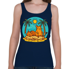 PRINTFASHION Napozó deguk - Női atléta - Sötétkék női trikó