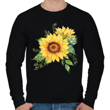 PRINTFASHION napraforgó  - Férfi pulóver - Fekete férfi pulóver, kardigán