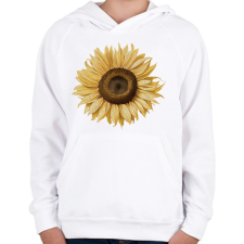 PRINTFASHION Napraforgó - Gyerek kapucnis pulóver - Fehér gyerek pulóver, kardigán