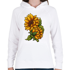 PRINTFASHION napraforgó  - Női kapucnis pulóver - Fehér női pulóver, kardigán