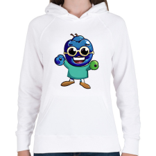 PRINTFASHION Napszemüveges áfonya - Női kapucnis pulóver - Fehér női pulóver, kardigán