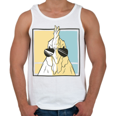 PRINTFASHION Napszemüveges csirke - Férfi atléta - Fehér